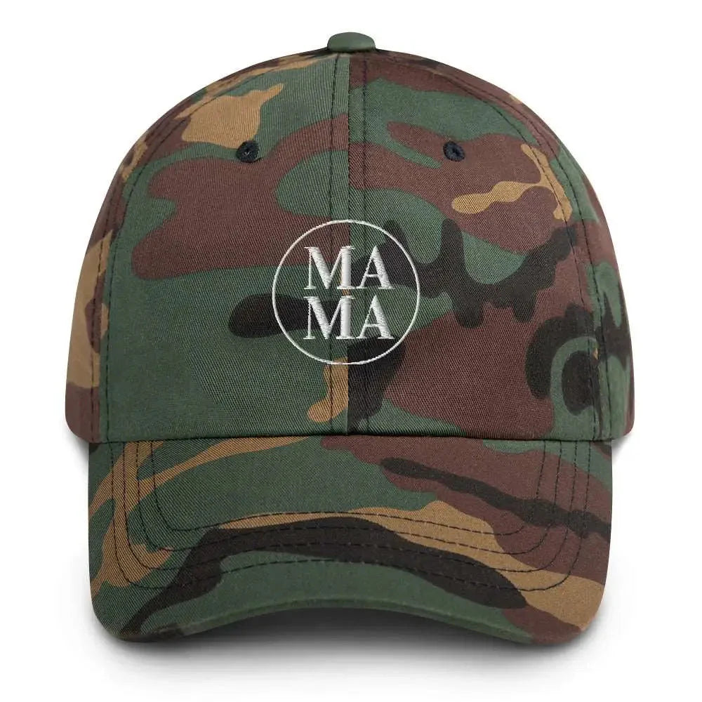 Circle Mama Dad Hat - Green Camo