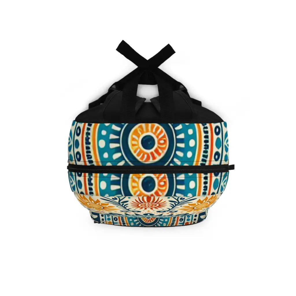 Circular Festivity of Patterns and Hues - Backpack