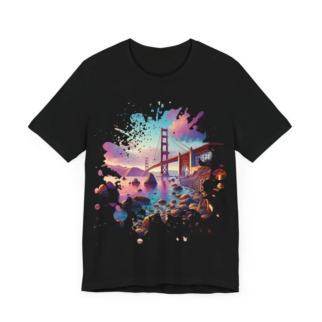 Coastal Suspension Bridge at Daybreak - Jersey Short Sleeve