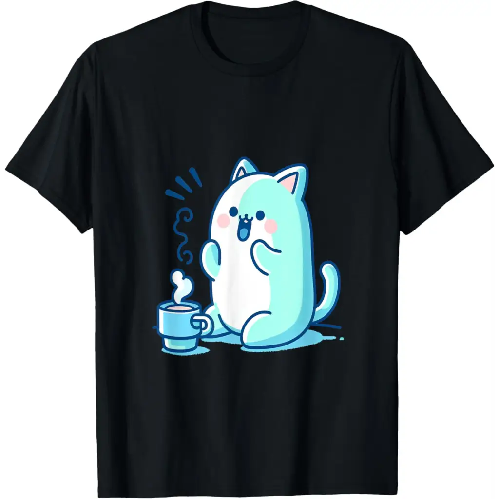 Coffee Cat Delight T-Shirt - Black / Men / 3X-Large