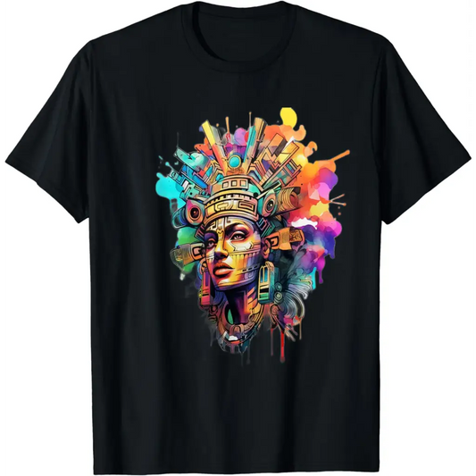 Colorful Ancient Mayan Princess Artwork T-Shirt - Men