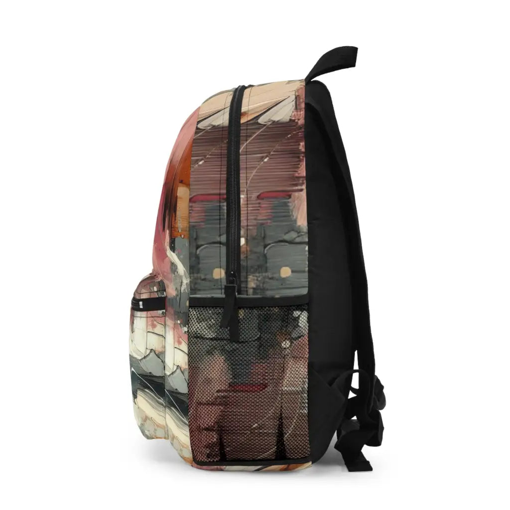 Colorful Brushstroke Canvas Backpack One size Bags
