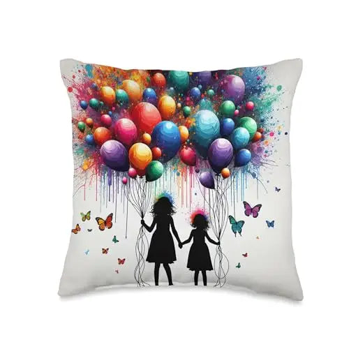 Colorful Dreams: Childhood in Bloom Throw Pillow Toy
