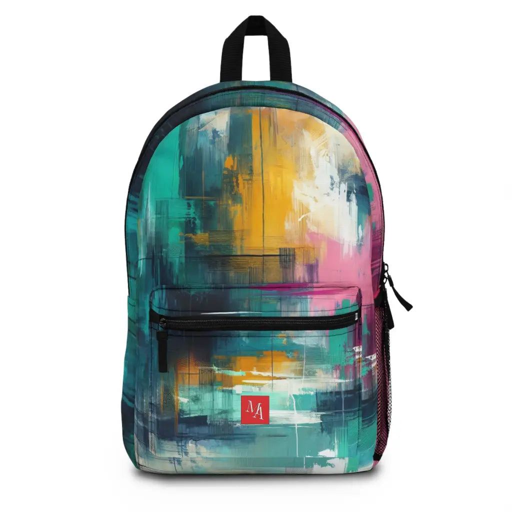 Colorful Expression of Abstract Layers Backpack One size