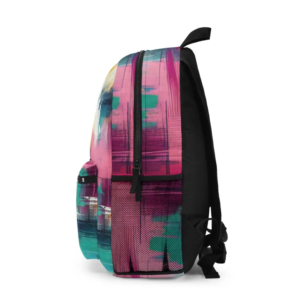Colorful Expression of Abstract Layers Backpack One size