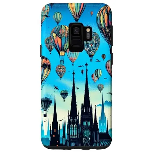 Colorful Hot Air Balloons Over the City Case (Galaxy S9