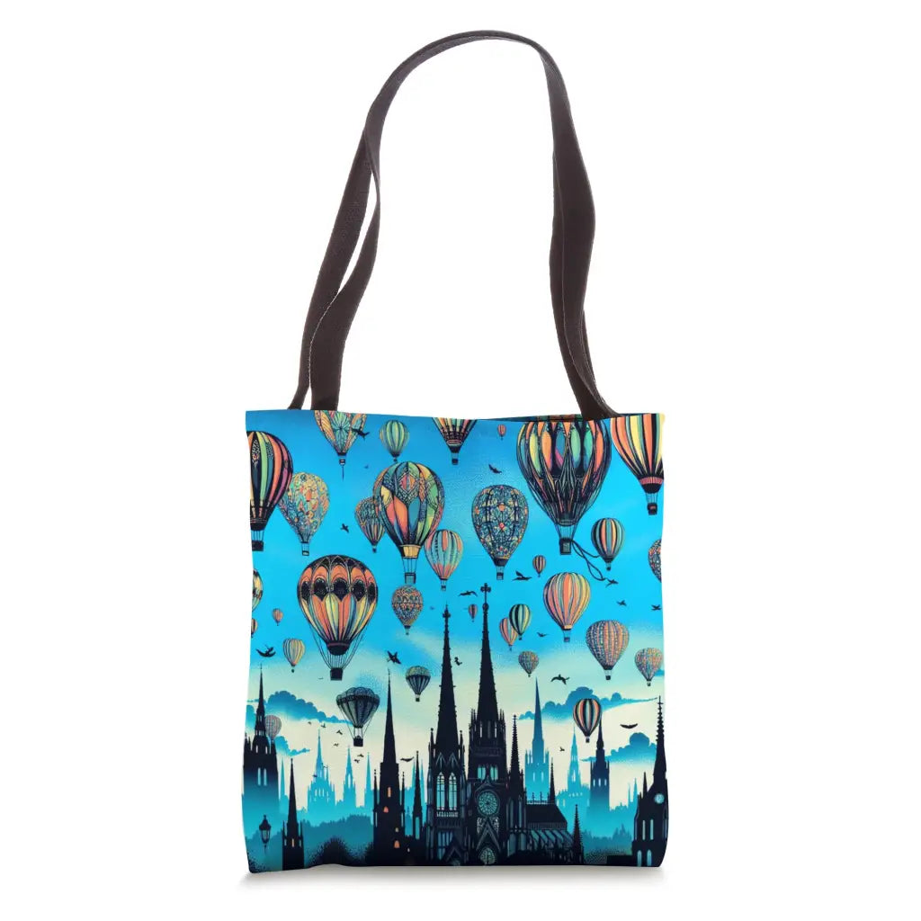 Colorful Hot Air Balloons Over the City Tote Bag - bags