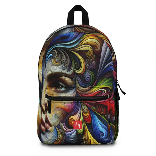 Colorful Whirlwind Portrait Backpack One size Bags