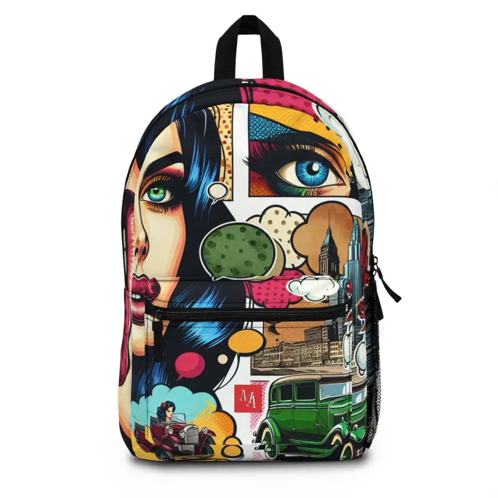 Comic Illusions in Retro Style Backpack One size Bags