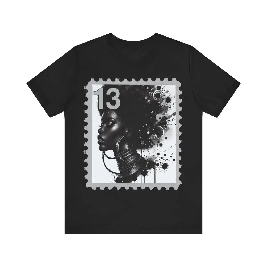 Contemporary Portrait Fusion Jersey Short Sleeve Tee Black