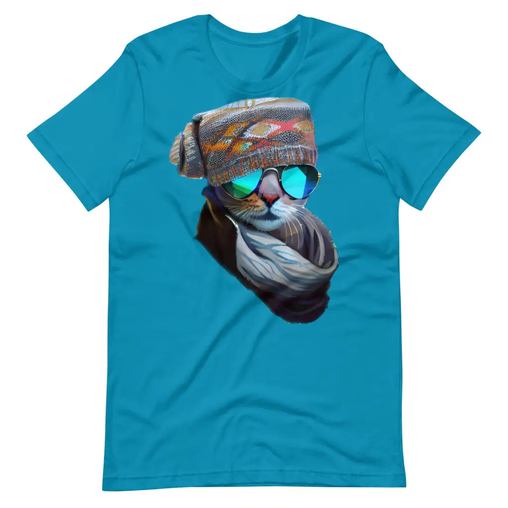 Cool Cat with Cap and Sunglasses Short-Sleeve Unisex