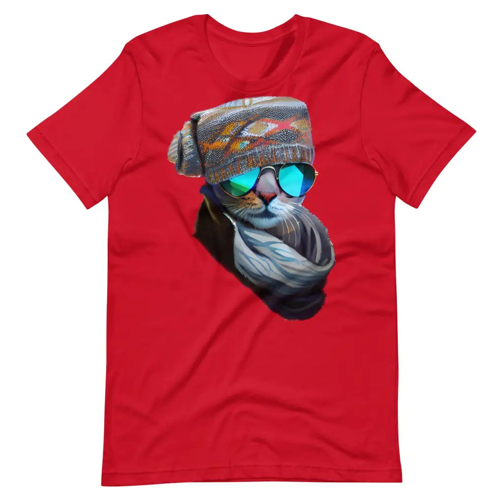 Cool Cat with Cap and Sunglasses Short-Sleeve Unisex