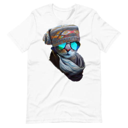 Cool Cat with Cap and Sunglasses Short-Sleeve Unisex