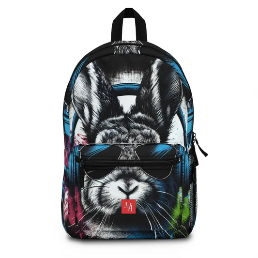 Cool Hare with Headphones Backpack One size Bags