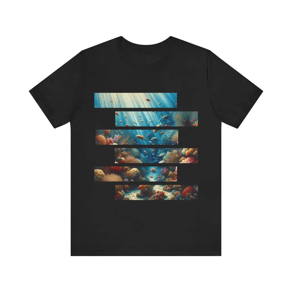 Coral Depths of the Ocean - Jersey Short Sleeve Tee - Black