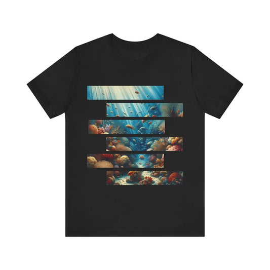 Coral Depths of the Ocean - Jersey Short Sleeve Tee - Black