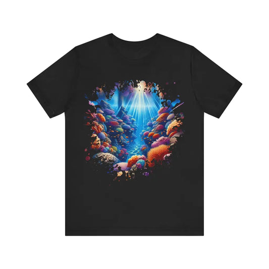 Coral Depths Radiance - Jersey Short Sleeve Tee - Black / S