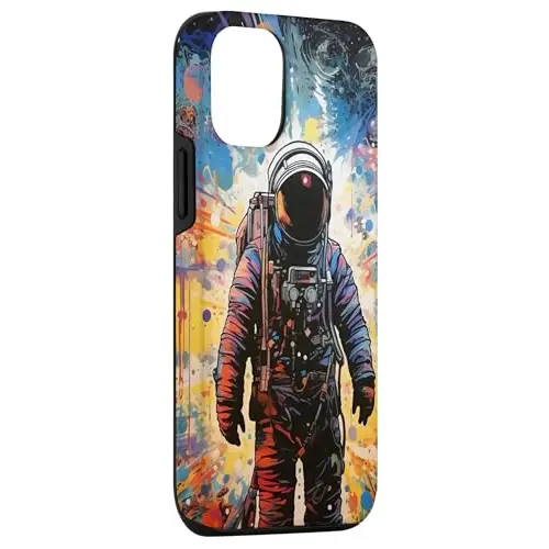 Cosmic Colors: Spaceman in Dynamic Background Case (iPhone