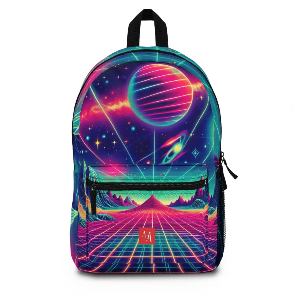 Cosmic Journey Through Neon Peaks Backpack One size Bags