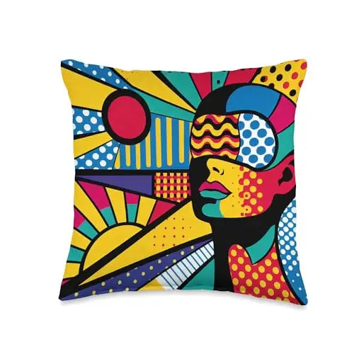 Cosmic Vision: Pop Art Exploration Throw Pillow Home