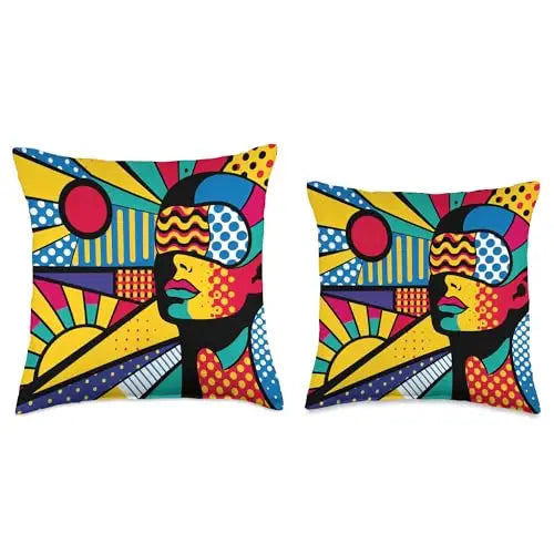 Cosmic Vision: Pop Art Exploration Throw Pillow Home