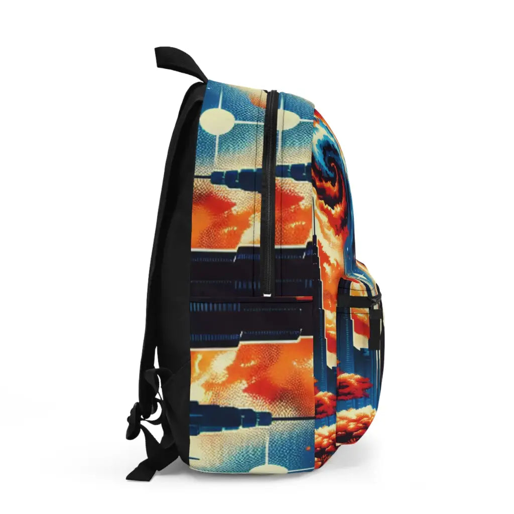 Couple’s Gaze in a Cosmic Metropolis Backpack One size Bags
