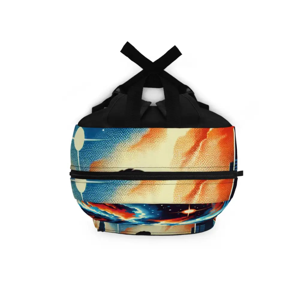 Couple’s Gaze in a Cosmic Metropolis Backpack One size Bags