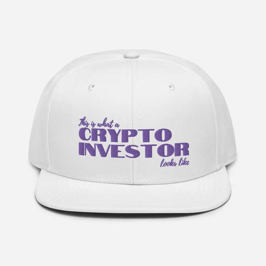 Crypto Investor Snapback Hat - White