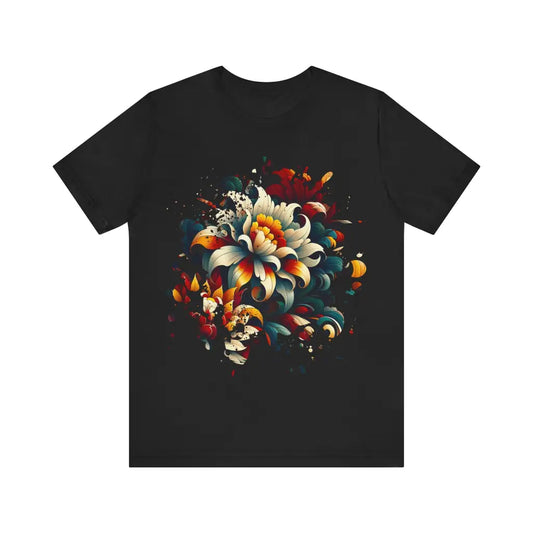 Curled Petals and Swirling Foliage Jersey Short Sleeve Tee
