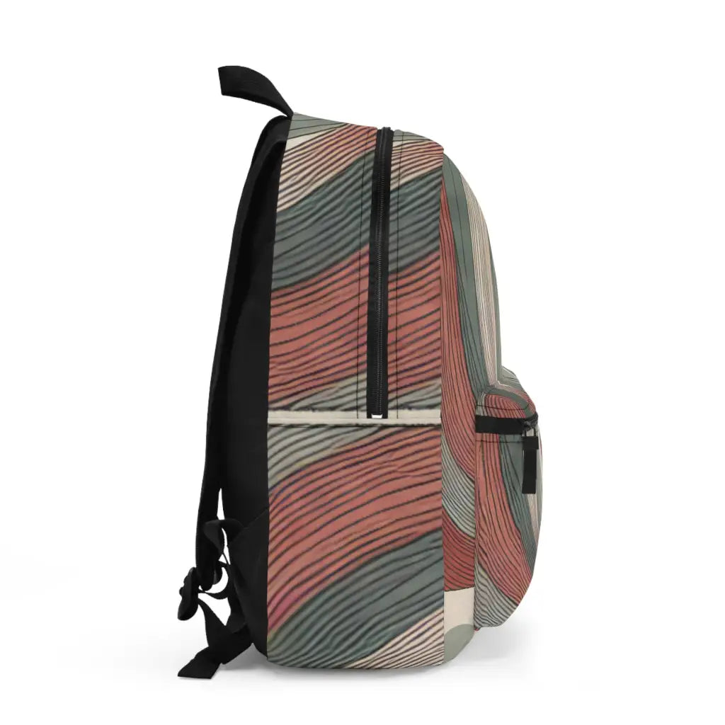 Curved Abstraction in Earth Tones - Backpack - One size