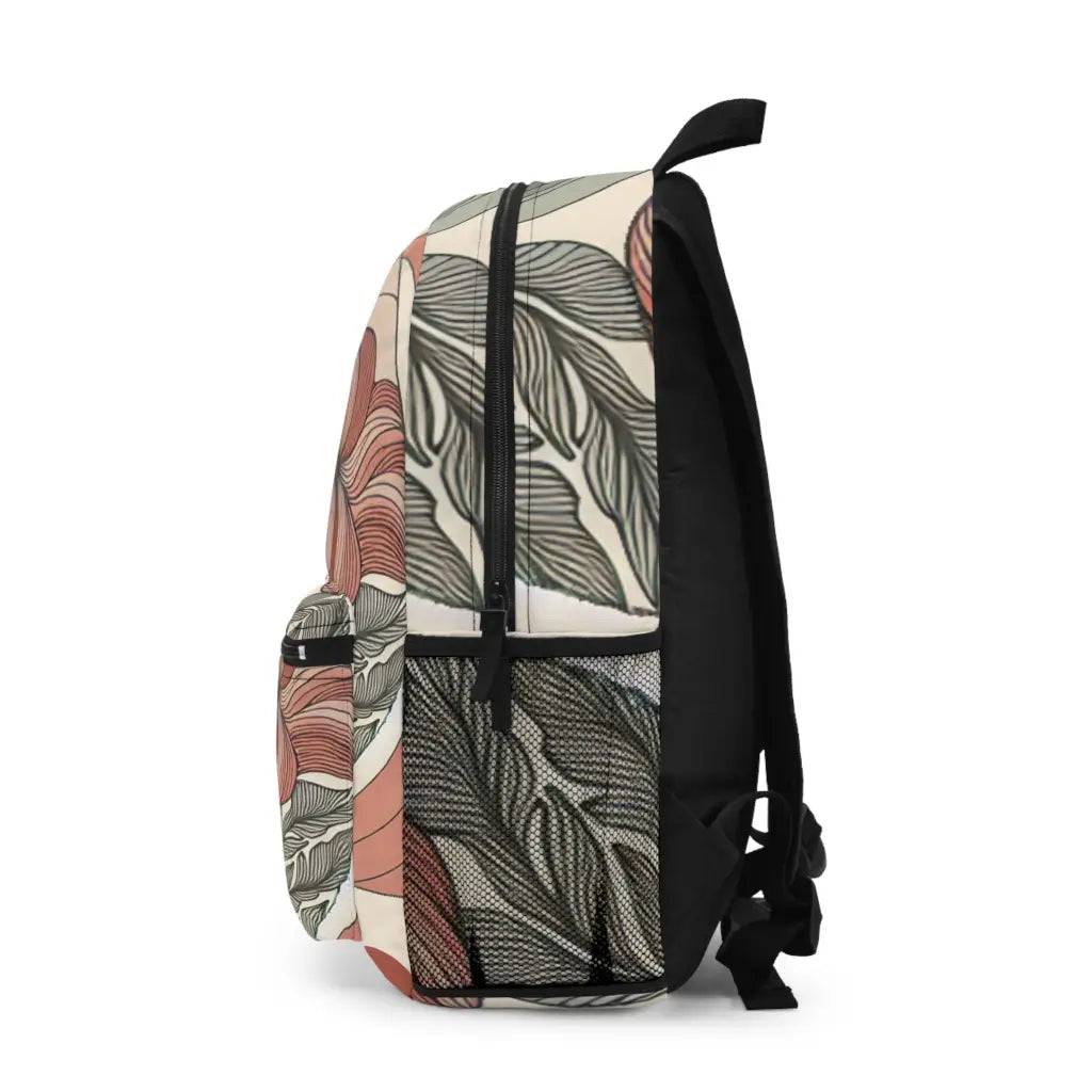 Curved Abstraction in Earth Tones - Backpack - One size