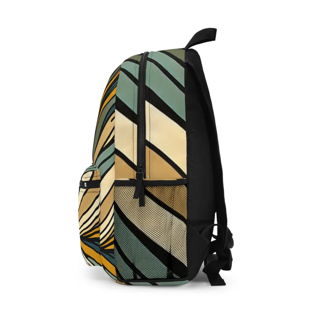 Curved Illusion in Earth Tones - Backpack - One size - Bags