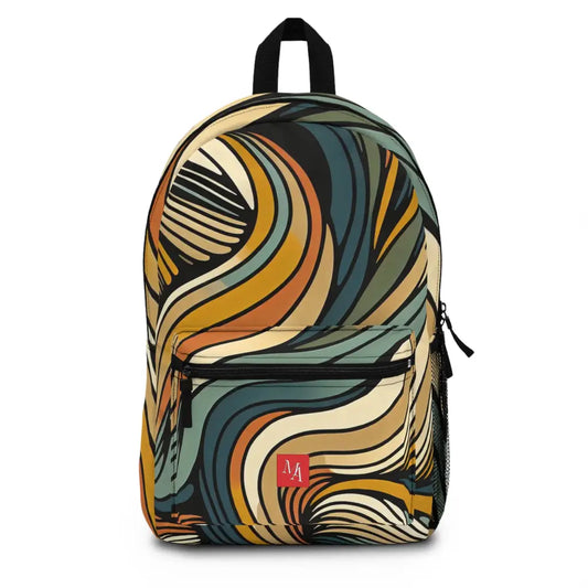 Curved Illusion in Earth Tones Backpack One size Bags