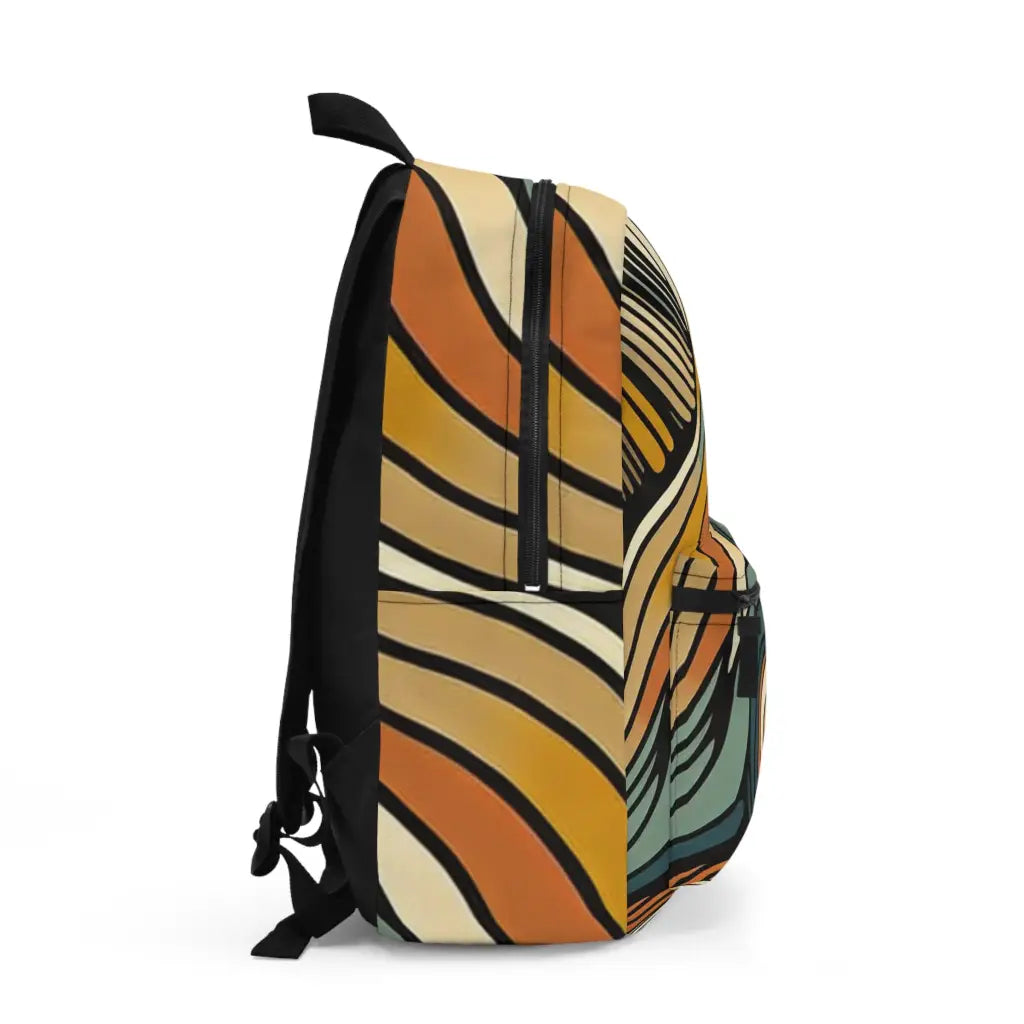 Curved Illusion in Earth Tones - Backpack - One size - Bags