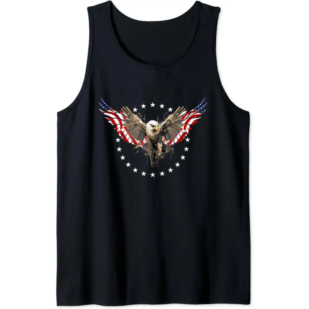 Cyber Patriot: The Wings of Freedom Tank Top - Black / Men