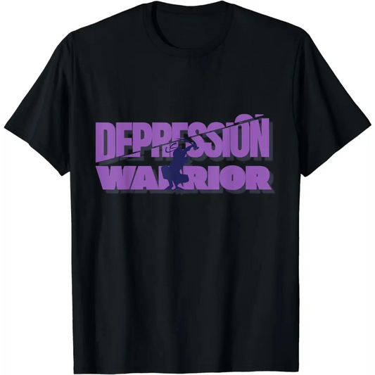 Depression Warrior: Harnessing Inner Power T-Shirt - Black