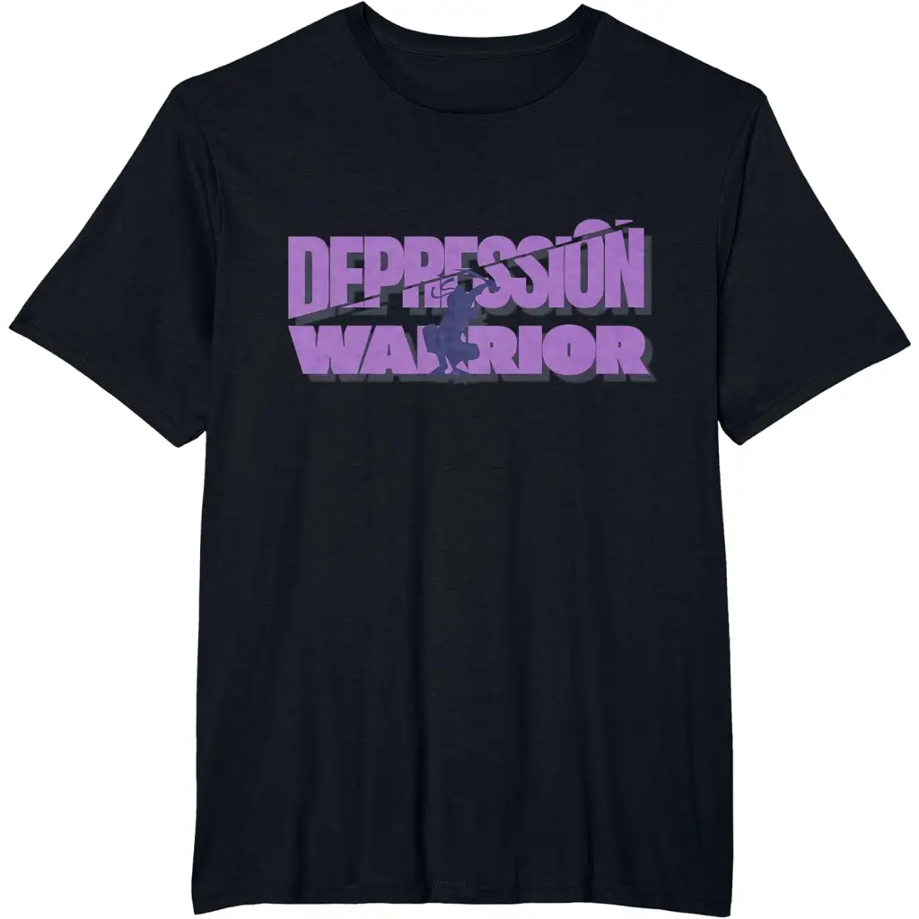 Depression Warrior: Harnessing Inner Power T-Shirt - Black