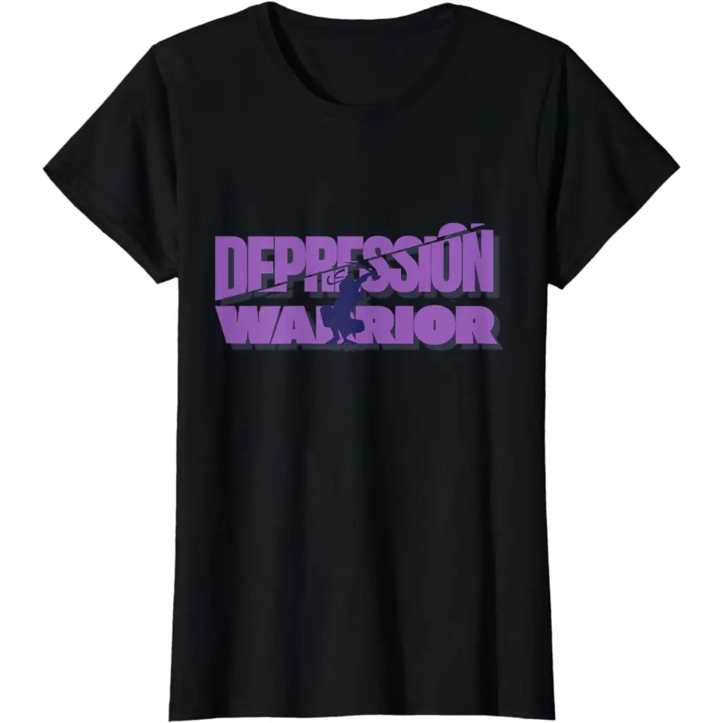 Depression Warrior: Harnessing Inner Power T-Shirt - Black