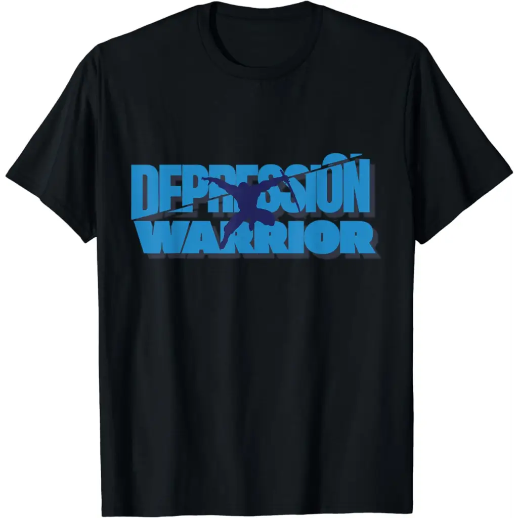 Depression Warrior: Ninja of Resilience T-Shirt - Black