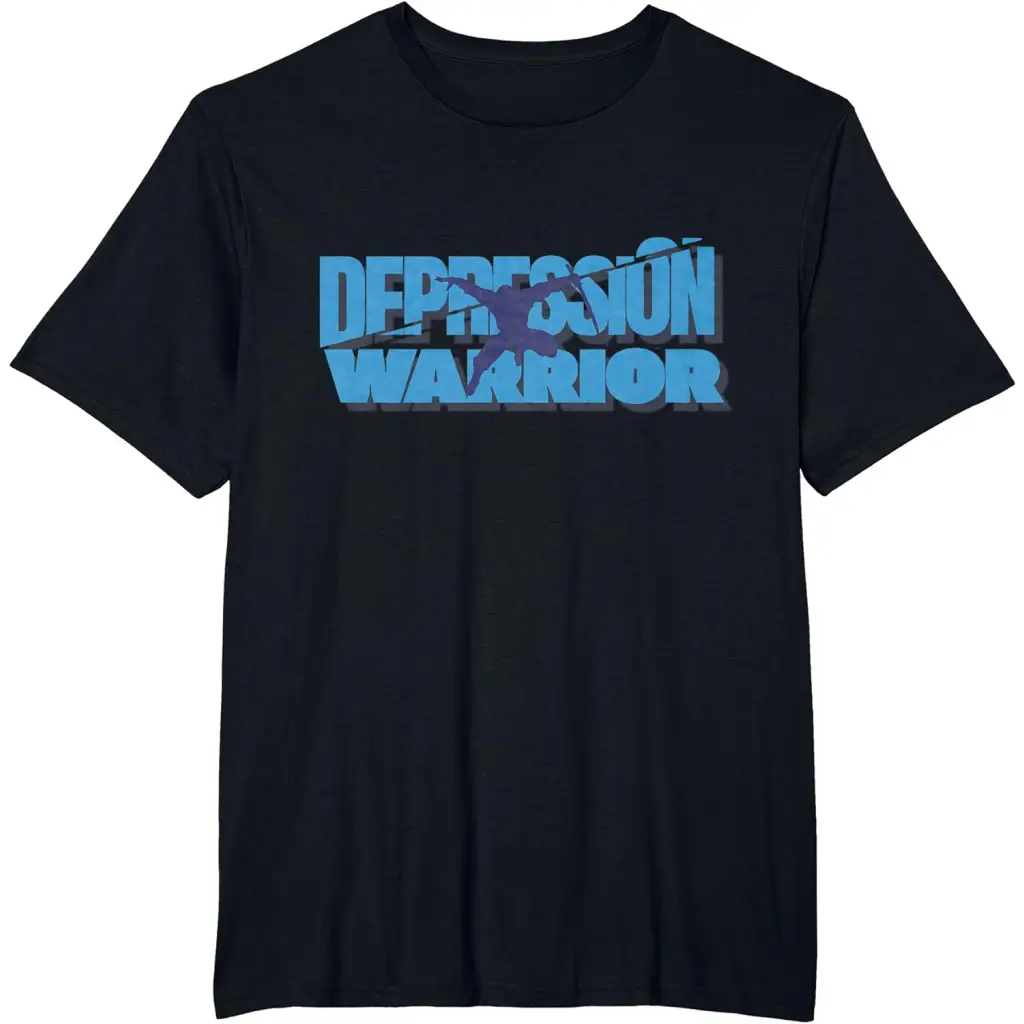 Depression Warrior: Ninja of Resilience T-Shirt - Black