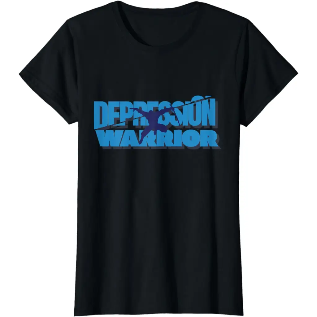 Depression Warrior: Ninja of Resilience T-Shirt - Black