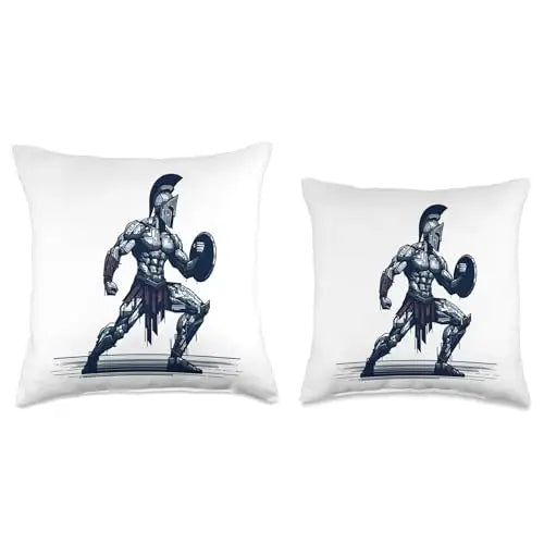 Digital Spartan: Guardian of the Circuit Throw Pillow Home
