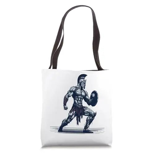 Digital Spartan: Guardian of the Circuit Tote Bag Apparel