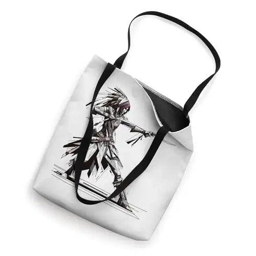 Digital Warrior: The Blade of Precision Tote Bag Apparel