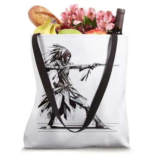 Digital Warrior: The Blade of Precision Tote Bag Apparel