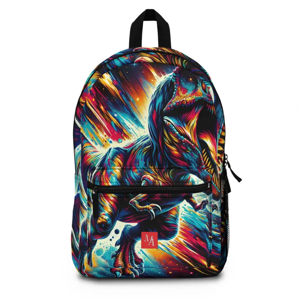 Dinosaur in Cosmic Explosion Backpack One size Bags