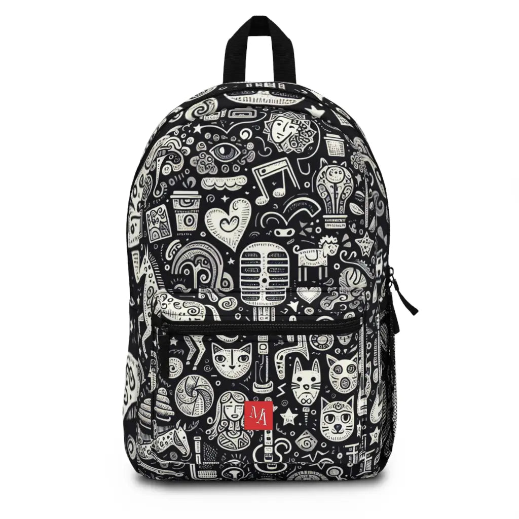 Doodles in Black and White Backpack One size Bags