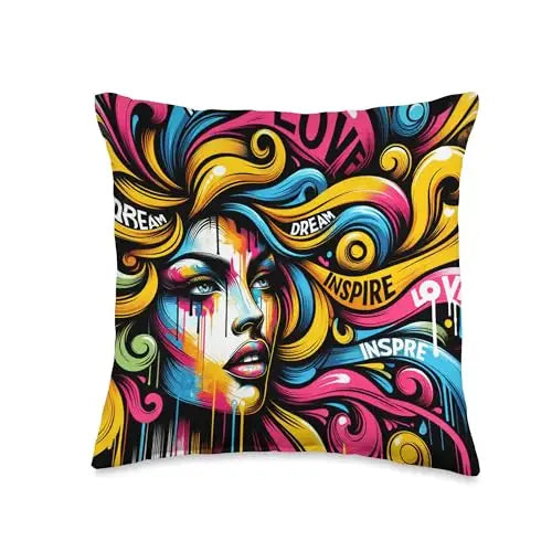 Dream Inspire Love: A Vibrant Expression Throw Pillow Toy