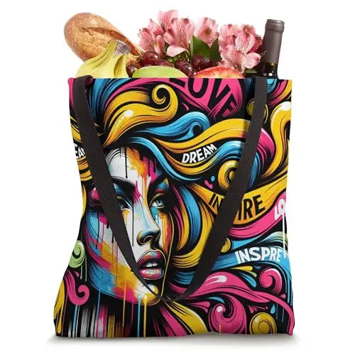 Dream Inspire Love: A Vibrant Expression Tote Bag Apparel