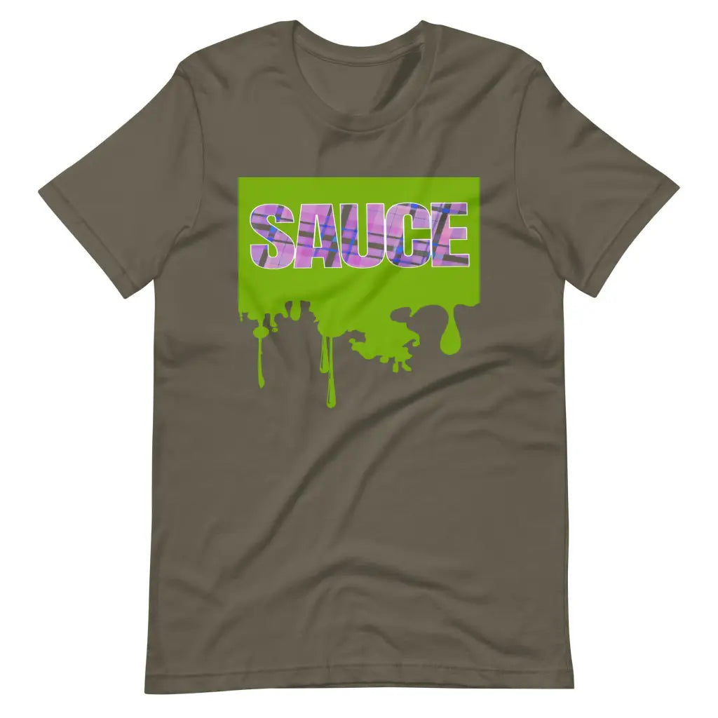 Dripping Sauce Light Green Frame Unisex t-shirt - Army / S